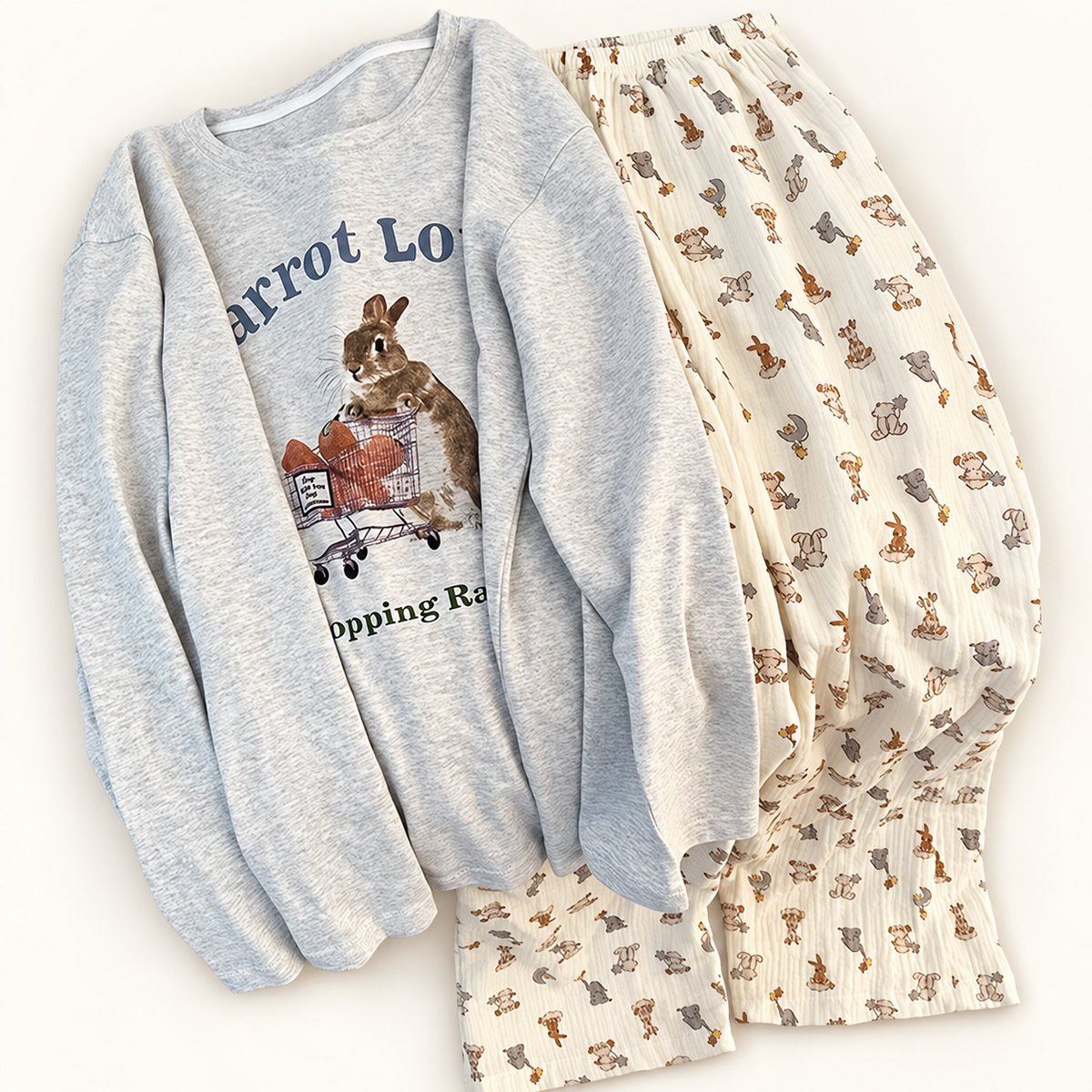 Pigiama Dolce Girly – Set Kawaii a Maniche Lunghe